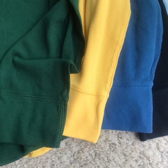 Lot 5 NWT Long Sleeve Gap Thermal Shirts Large Blue Green Yellow - Picture 3 of 10
